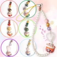 ราคา แมวฟ้ามาแล้ว ! จี้สายคล้องแมวกวัก คล้องมือถือ คล้องกระเป๋า หินอัญมณีมงคลแท้เสริมโชค ของขวัญ (10794818045)
