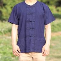 ราคา เสื้อม่อฮ่อมคอกลม กระดุมจีน แขนสั้น (ใส่ได้ทั้งหญิงและชาย) (24592230790)