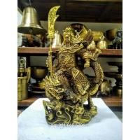 ราคา เทพเจ้ากวนอูปางประทับมังกรเนื้อทองเหลือง (17285425201)