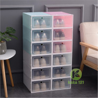 ราคา กล่องรองเท้า แบบใสฝาเปิดปิดได้ ตัวเนื้อเป็นพลาสติกแข็ง ใส่ได้ทั้งรองเท้าแตะ ผ้าใบ ส้นสูง wb99 (5151271901)