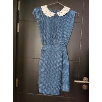 ราคา เดรสสีน้ำเงินลายจุด ปกขาว มือสอง (23570134501)