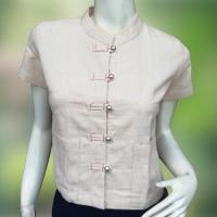 ราคา เสื้อคอจีนแขนสั้นผู้หญิง ทรงผ่าหน้าพื้นสีครีม เนื้อผ้าฝ้ายพื้นเมืองเชียงใหม่ แบบล้านนาประยุกต์ยอดนิยม มีกระเป๋าสองข้าง (9365536540)