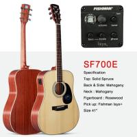 ราคา (ส่งฟรี) กีต้าร์โปร่งไฟฟ้า Saga รุ่น SF-700 E Fishman isys+ ไม้หน้า Top solid ราคาถูก แถมเพียบ (10114999566)