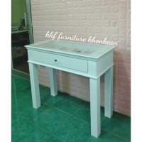 ราคา โต๊ะเพ้นท์เล็บวินเทจ โต๊ะเครื่องแป้งวินเทจ มือจับเพรช ขนาด 45*95*80cm. (6153609549)