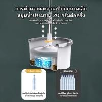 ราคา เช็ดพื้น ไม้ถูพื้น ถังถูพื้นพร้อมถังปั่น แบบสี่เหลี่ยม Spin Mop ถังแยกน้ำสะอาด-สกปรก ผ้าถู (25042014606)