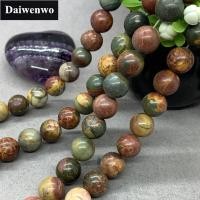ราคา Picaso Jasper Beads ปิกัสโซแจสเปอร์ลูกปัด 4-12 มิลลิเมตรรอบลูกปัดหินธรรมชาติหลวม DIY (1686519722)