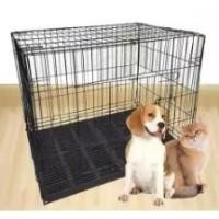 ราคา Pet Cage กรงสุนัข กรงแมว กรงเหล็กพับพร้อมประตู พร้อมถาดพลาสติกรองกรง สำหรับสุนัขและแมว Size L ขนาด 76x65x55 ซม. (1648679424)
