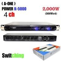 ราคา เพาเวอร์แอมป์ 4 CH / A-ONE II K-5000 Power Switching 2000W ขับลำโพง 15 นิ้ว ถึง 18 นิ้วได้ (23377399635)