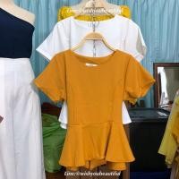 ราคา เสื้อทำงาน แบรนด์ Amity ซิปหลัง ชายระบาย พร้อมผ้าผูกเอว (ถ่ายจากงานจริง) (5831624463)