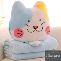 ราคา หมอนและผ้าห่มลูกแมว ระดับ 1 3-ใน-1 ผ้าสักหลาดกํามะหยี่นุ่มพิเศษชุดเครื่องนอนสํานักงาน Slmn_GMMC (29890030899)