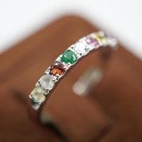 ราคา แหวนแถวเงินแท้นพเก้า,เงินแท้92.5%น้ำหนัก2.5กรัม,นพเก้า8เม็ดขนาด2.5มม,เพชร1เม็ดน้ำหนัก0.06กะรัต,ไซส์48,53 (14938342468)