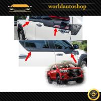 ราคา เสริมขอบประตูบน โตโยต้า ไฮลัค รีโว้ ล็อคโค สี ดำด้าน Hilux Revo Rocco Toyota 4 ประตู ปี2018-2019 (6477400042)