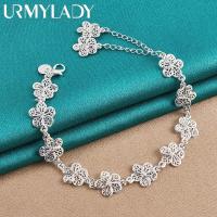 ราคา Urmylady สร้อยข้อมือเงินสเตอร์ลิง 925 ประดับพู่ ลายดอกไม้ 6 นิ้ว เครื่องประดับแฟชั่น สําหรับผู้หญิง งานหมั้น งานแต่งงาน ปาร์ตี้ (23659935899)