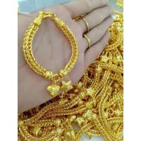 ราคา #สร้อยข้อมือหุ้มเศษทองแฟชั่นลายสี่เสาห้อยหัวใจดาว (29130030475)