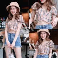ราคา เสื้อครอปแขนตุ๊กตา ลายสก็อต (5816725838)