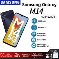 ราคา Samsung Galaxy M14 5G สมาร์ทโฟน RAM 6GB/ROM 128GB ขนาด 6.6 นิ้ว ความจุ5000mAh รับประกัน 12 เดือน (42569987766)
