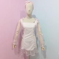 ราคา เดรสผ้ามุ้งปักทั้งตัว สีพาสเทล งานป้าย แบรนด์ Macaron (2158760440)