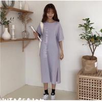 ราคา เดรสยาวคุมเข่า สีม่วงพาสเทล (2364310412)