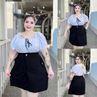 ราคา กระโปรงสั้น VM 95กระโปรงเอวสูง สั้น สาวอวบ ผ้ายืด (24221485323)