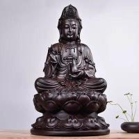 ราคา ไม้มะเกลือแกะสลักเครื่องประดับเจ้าแม่กวนอิมนั่งดอกบัวเจ้าแม่กวนอิมพระโพธิสัตว์งานตกแต่งบ้าน Buddha (29308805458)