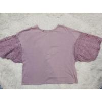 ราคา มือ 2 เสื้อยืดสีชมพูตุ่น แขนลูกไม้ (21092735189)