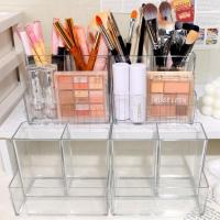 ราคา กล่องเก็บของสามช่องโปร่งใส-3กริดความจุขนาดใหญ่อะคริลิค-ภาชนะเครื่องสําอาง-ที่ใส่ปากกาเครื่องเขียน-นักเรียนชั้นวางดินสอ-แปรงแต่งหน้าถังเก็ (28103691672)