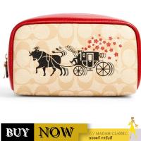 Coach C2257 Lunar New Year Small Boxy Cosmetic Case In Signature Canvas with Ox and Carriage กระเป๋าเครื่องสําอาง