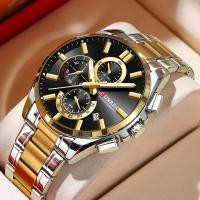 ราคา Curren Mens Watch ต้นฉบับของแท้โครโนกราฟสายสแตนเลส แฟชั่นธุรกิจควอตซ์กันน้ํา 8475X (25692307425)