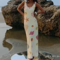 ราคา JOEYJOY-ชุดเดรสยาวฤดูร้อนสําหรับผู้หญิงพิมพ์ลายปลาดาวแขนกุด U-Neck Slim Fit ชุดเดรสยาว (28489076849)