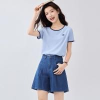 ราคา GIORDANO (Online Exclusive) กางเกงขาสั้น ผู้หญิง Women's Cotton denim shorts 13405236 (28583024280)