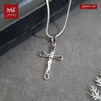 ราคา MT จี้ไม้กางเขน เงินแท้ ประดับเพชรสวิส ชุบทองคำขาว (ไม่รวมสร้อย) Pendant (pp001-09) MT Jewelry (23344294617)