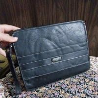 ราคา กระเป๋าคลัทช์กระเป๋าสตางค์หนังแท้และแคนวาสสําหรับผู้ชายและผู้หญิง แบรนด์แท้ Kansai Yamamoto made in Japan ขนาด 27x21 (43218541583)