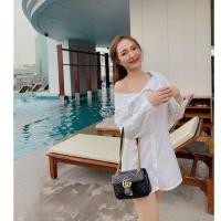 ราคา เดรสเชิ้ตกระดุมหน้า over size ร้อยเชือกเองด้านหลัง เรียบๆ (8400504463)