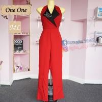 ราคา จั๊มสูทแนวไฮโซ งานปักเพชร มือ 1 ป้ายห้อย งานป้าย : One One (2223838830)