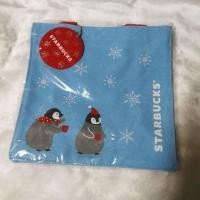 ราคา กระเป๋าผ้าสีฟ้า Starbucks 2020 ลายเพนกวิน ด้านหลังเป็นโลโก้ สตาร์บัค (7916786421)