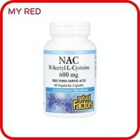 ราคา พร้อมส่ง Natural Factors NAC N-Acetyl-L-Cysteine 600 mg 60 Vegetarian Capsules (29473176383)
