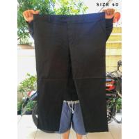 ราคา SALE ! ! กางเกงสแล็คชายผ้ายืดไซส์ใหญ่ (BIG SIZE) ทรงขากระบอกเล็ก Slim-fit ผ้ายืดกาบาร์ดีน สีดำ (2799893187)