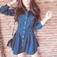 ราคา ชุดแซกยีนส์ กระดุมหน้า แขนยาว (1767678004)