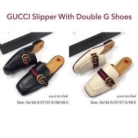 ราคา New Gucci double g slippers gucci sandal (5310457562)
