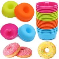 ราคา 16PCS Bright Colors Round Silicone Donut Mold Compact Reliable Durable Muffin Cupcake Pudding Pan Pastry Doughnut Baking (27162361074)