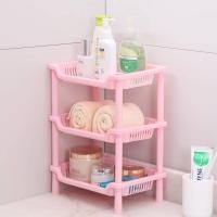 ราคา ชั้นจัดของ ชั้นวางของพลาสติก ทรงสี่เหลี่ยม,สามเหลี่ยม 3 ชั้น วางของในห้องน้ำ ชั้นวางของ ตะกร้าพลาสติก #O-0009 (26127872799)