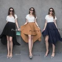 ราคา ️ Mirrorsister #01113.3 กระโปรงอัดพลีทคม กระโปรงพลีท (9715553009)