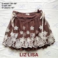 ราคา LIZ LISA กระโปรงสีน้ำตาล ปักดอกไม้นูน งานสวยมากค่ะ (42361419034)
