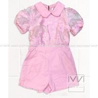 ราคา ชุดจั๊มผู้หญิง จั๊มสูท จั๊มสูทขาสั้น ชุดจั๊มสูทงานป้าย Luxkary จั๊มผ้าทอสีชมพูหวาน (6562862986)