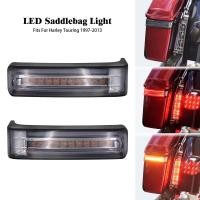 ราคา CM รถจักรยานยนต์ Saddlebag ไฟเลี้ยว LED Run เบรคไฟท้ายสำหรับ Harley Touring CVO จำกัดถนน Glide Road King 1997-2013 (27066217329)