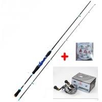 ราคา ชุดเบทหยดน้ำคันSUZUKAWA 6ฟุต 2ท่อน รอกหยดเบทน้ำหมุนขวา LIE YU WANG LA-1 12+1BB พร้อมสายPE เบอร์2.5 100ม. (1226209943)