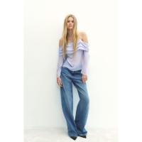 ราคา H&M(เอชแอนด์เอ็ม) เสื้อครอปผ้าชีฟองแบบเปิดไหล่ ผู้หญิง 1230671_1 (28768568843)