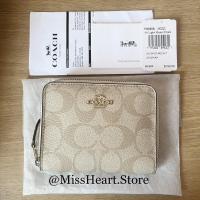 ราคา USED SMALL ZIP AROUND WALLET IN SIGNATURE CANVAS (COACH F30308) LIGHT KHAKI/CHALK/LIGHT GOLD (15929492828)