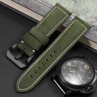 ราคา Crazy Horse สายนาฬิกาหนังทดแทน Panerai Strap Men PAM111 441 สายหนังแท้ 22 24 26mm Strap20250618 (43404986415)