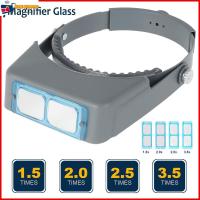 ราคา แว่นขยายอ่านหนังสือแบบติดศีรษะเลนส์คู่ 1.5X 2X 2.5X 3.5X หัวสวมแว่นขยาย Loupe SHOPTKC6677 (26872969277)